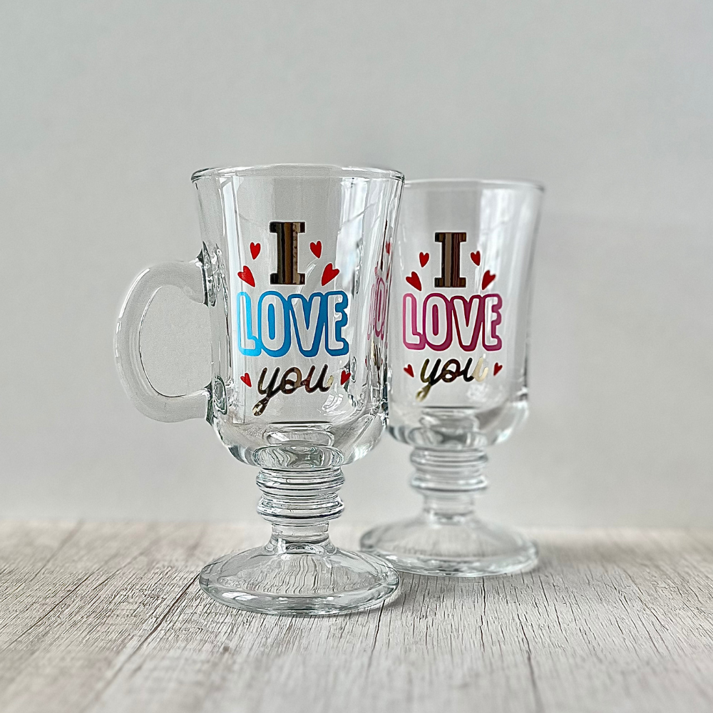 Taza I Love You celeste de 240ml