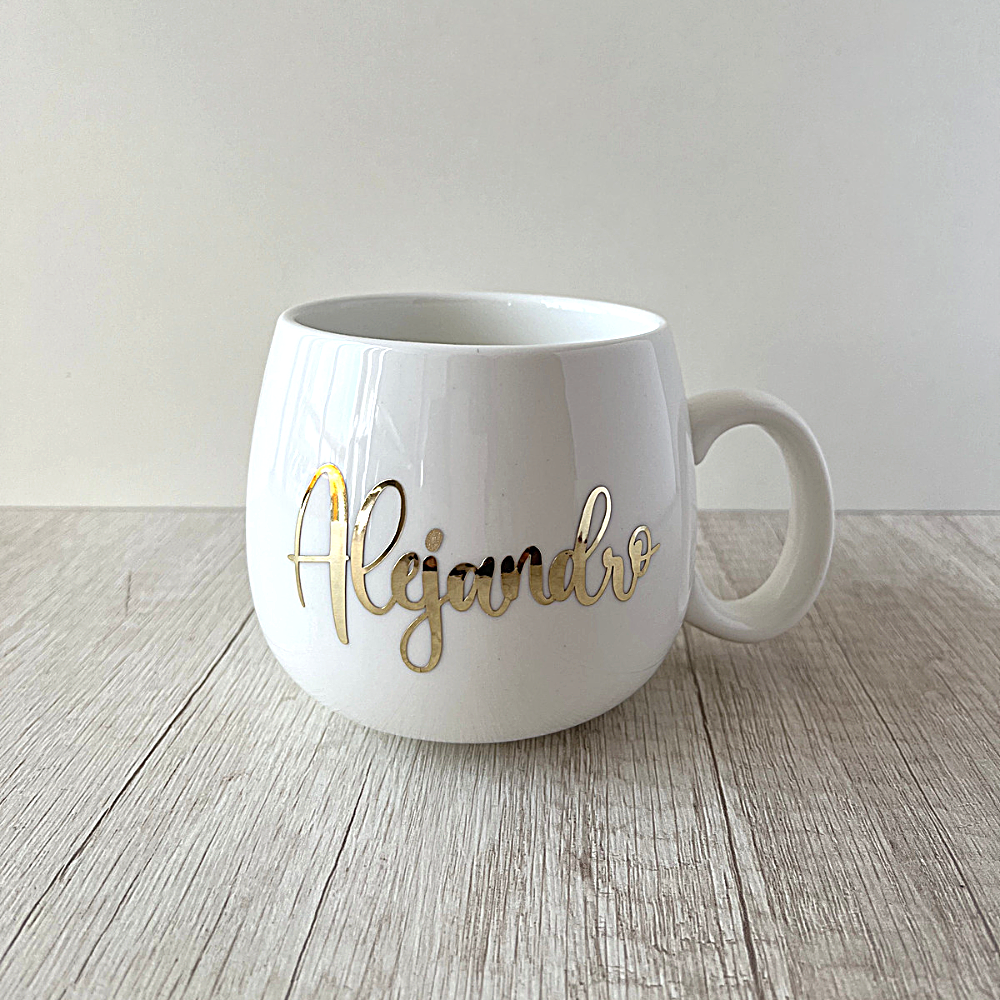 Set de 2 tazas Padrino y Madrina personalizadas con Nombres de porcelana de 400ml