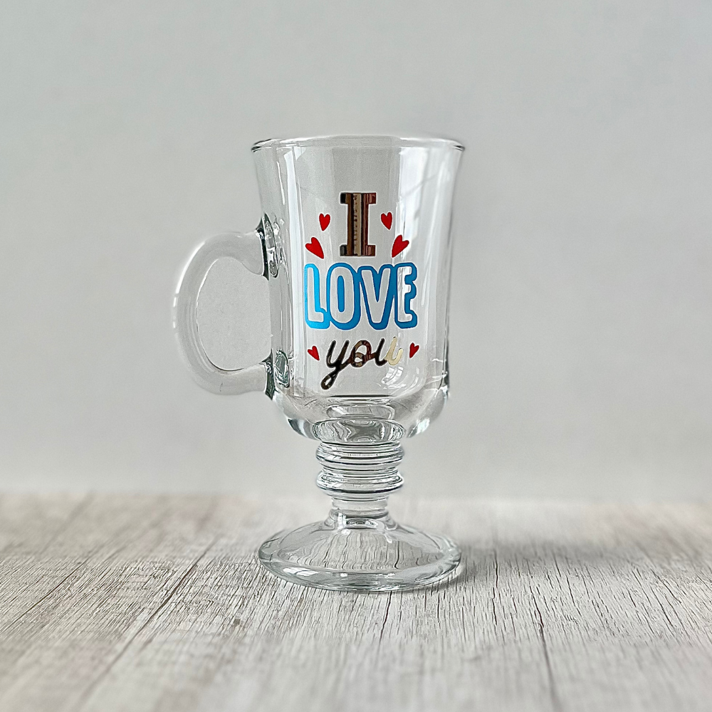 Taza I Love You celeste de 240ml