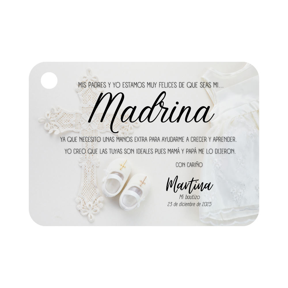 Taza Madrina personalizada con Nombre de porcelana de 400ml