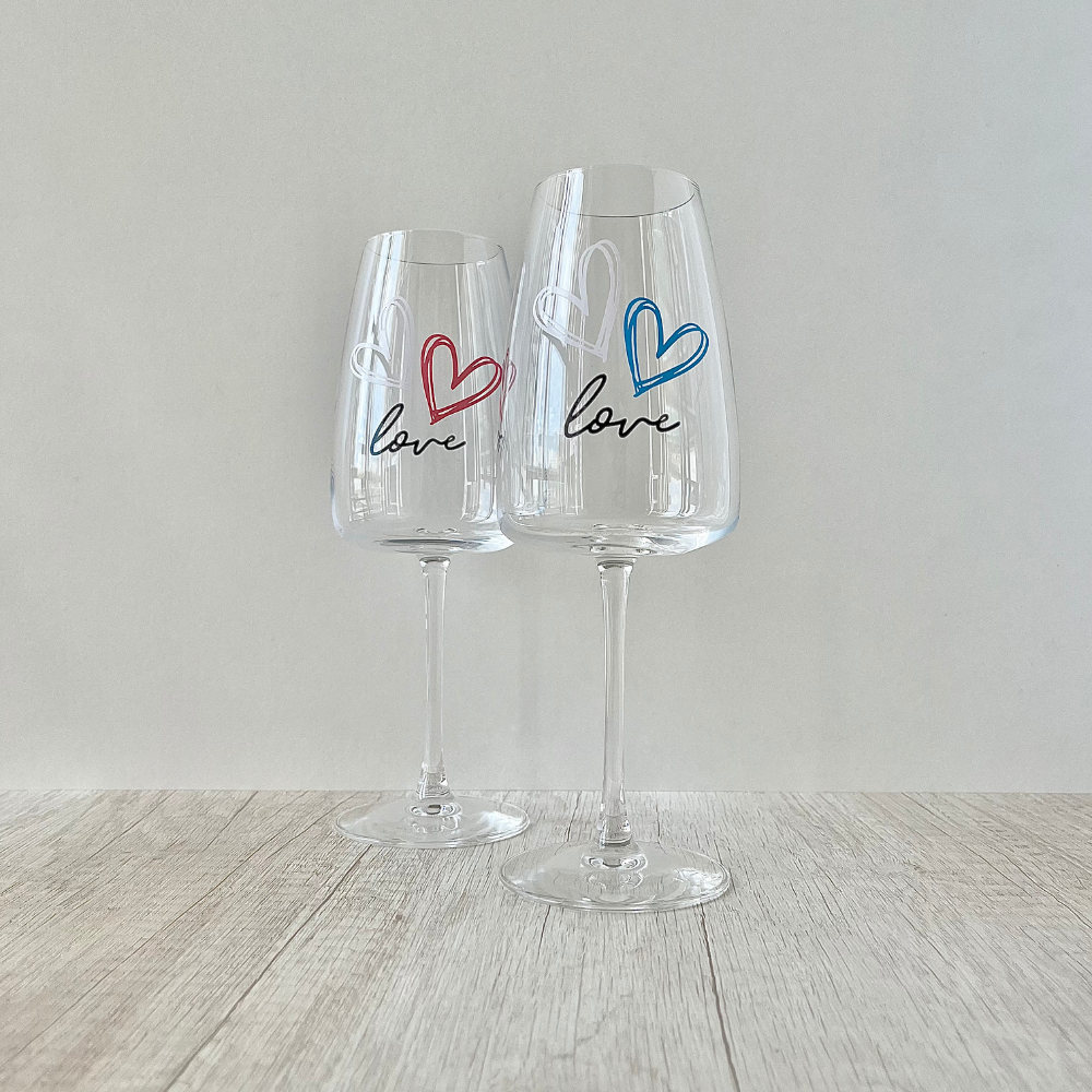 Set de 2 copas de Vino Corazón Love de 420ml.