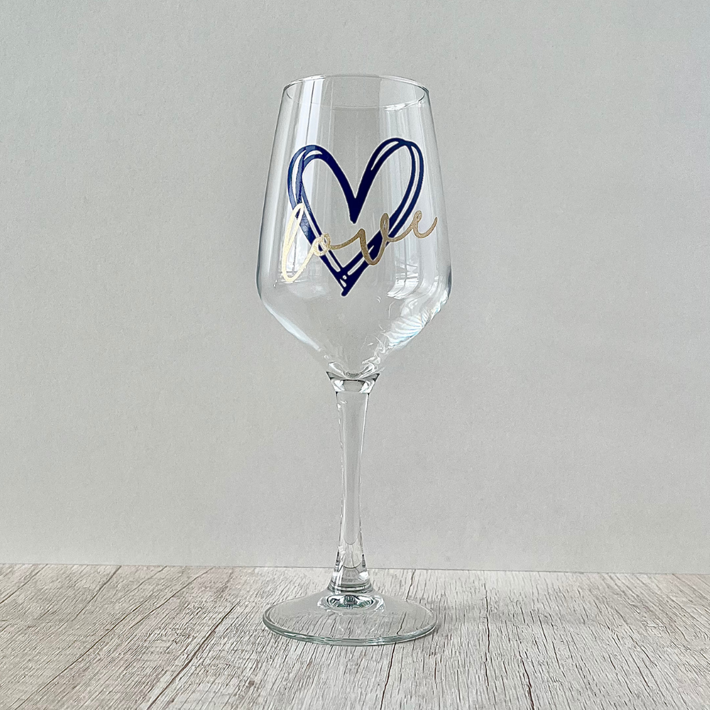 Copa de Vino Corazón azul marino Love de 310ml