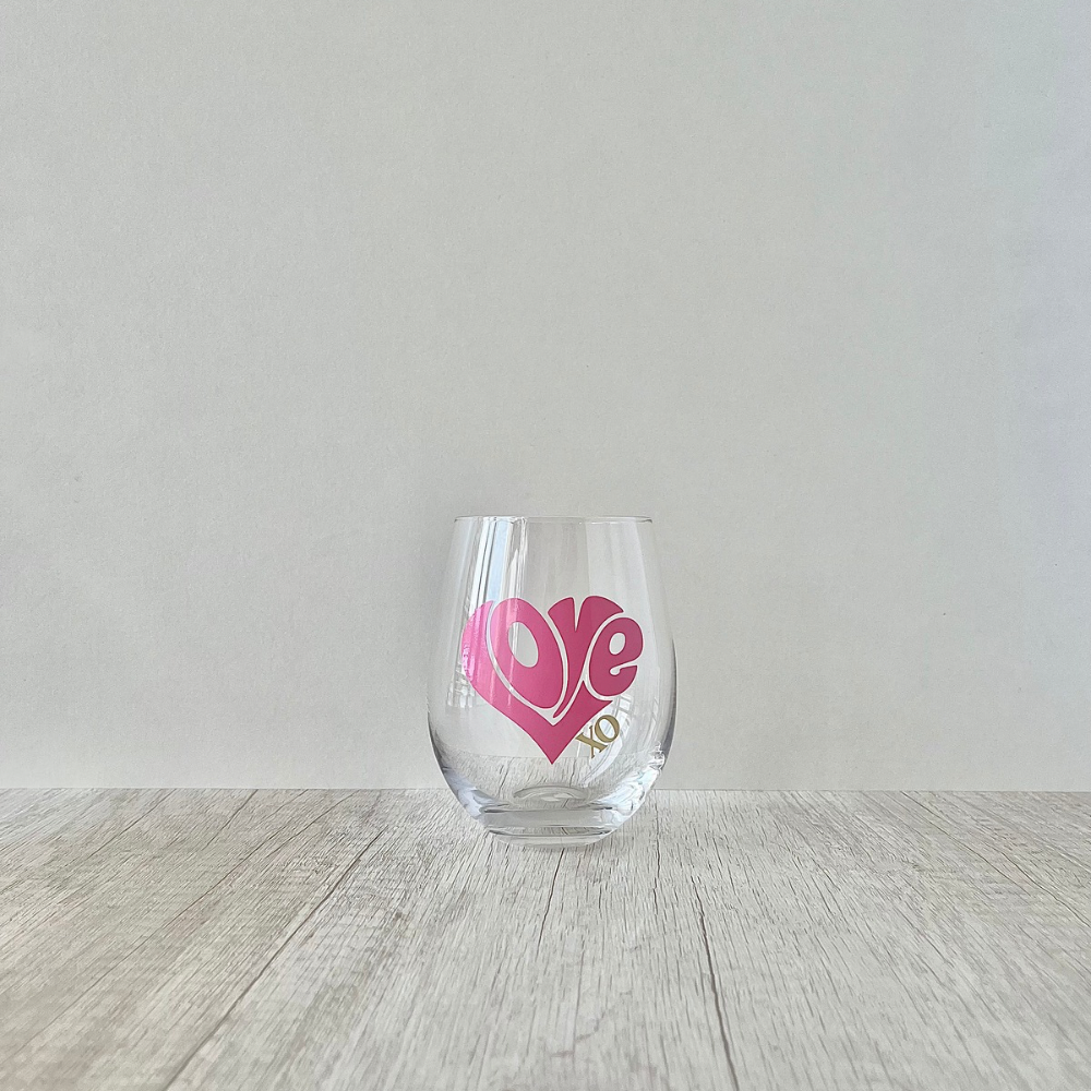 Set de 2 Vasos Love XO rosa y celeste de 545ml
