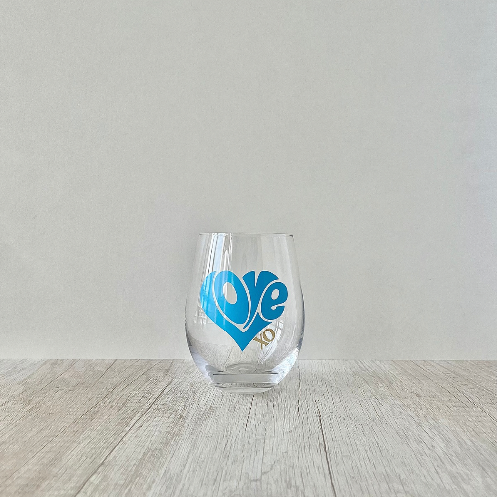Set de 2 Vasos Love XO rosa y celeste de 545ml