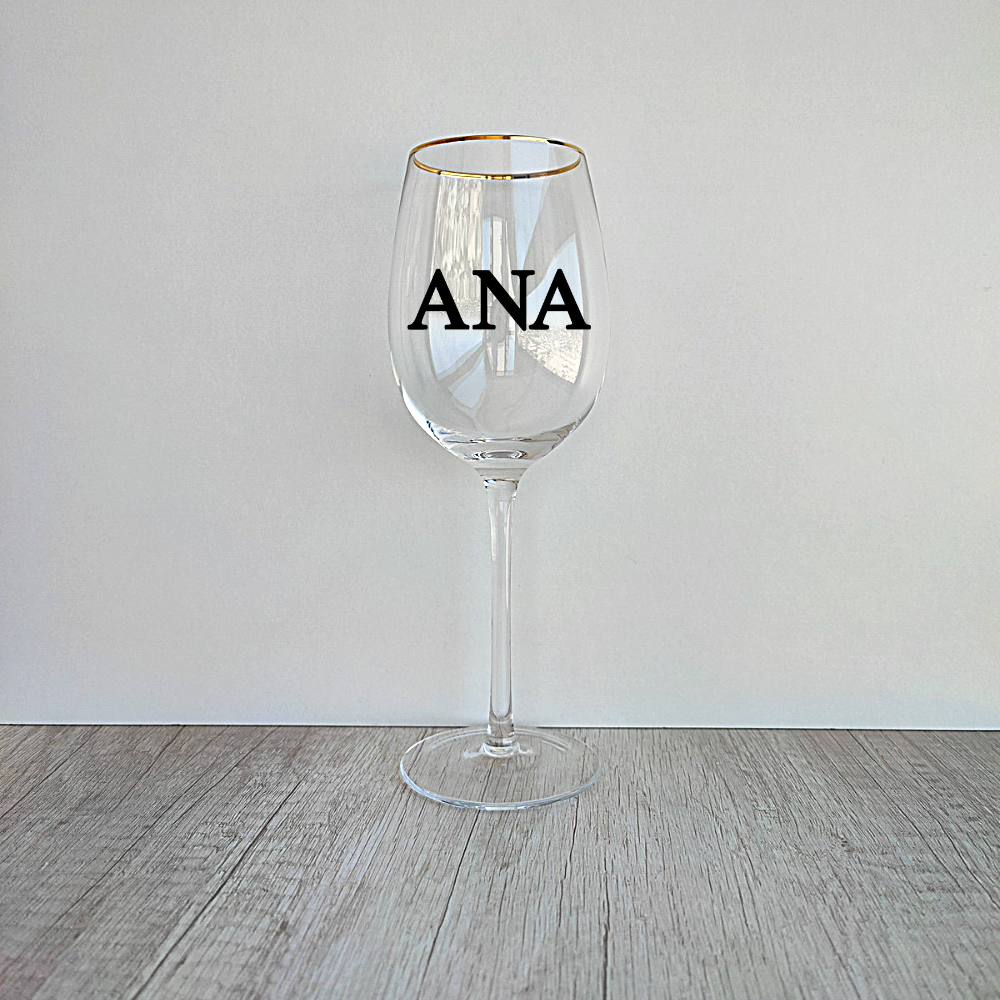 Copa de Vino borde dorado Personalizada de 450ml