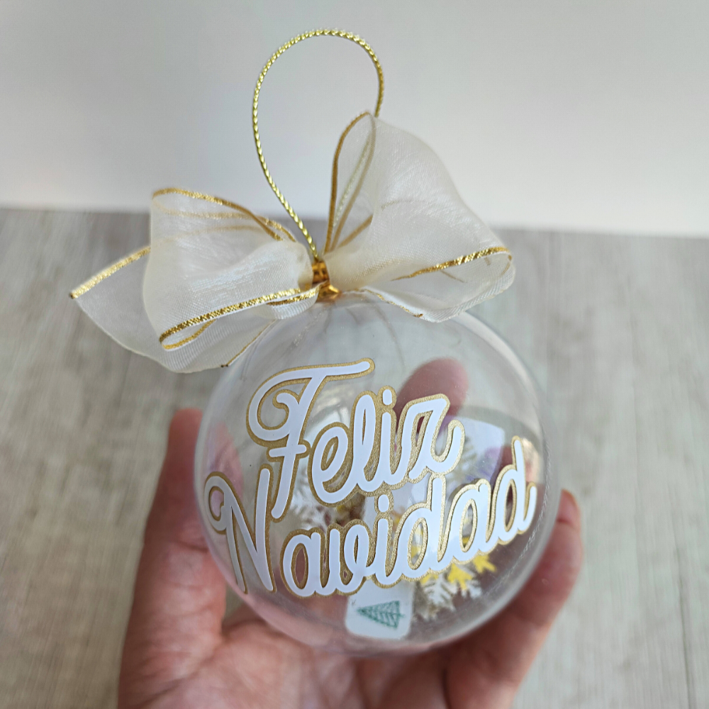 4 Esferas Feliz Navidad con deseo