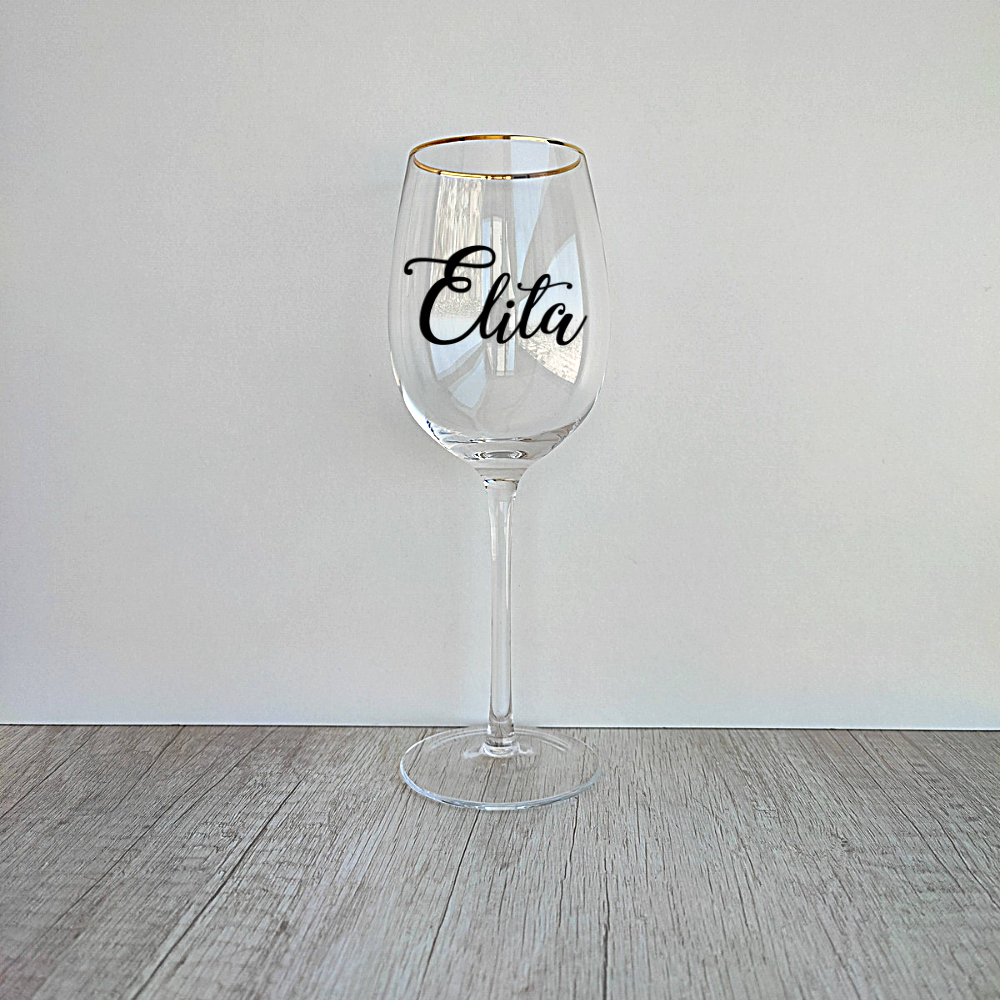 Copa de Vino borde dorado Personalizada de 450ml