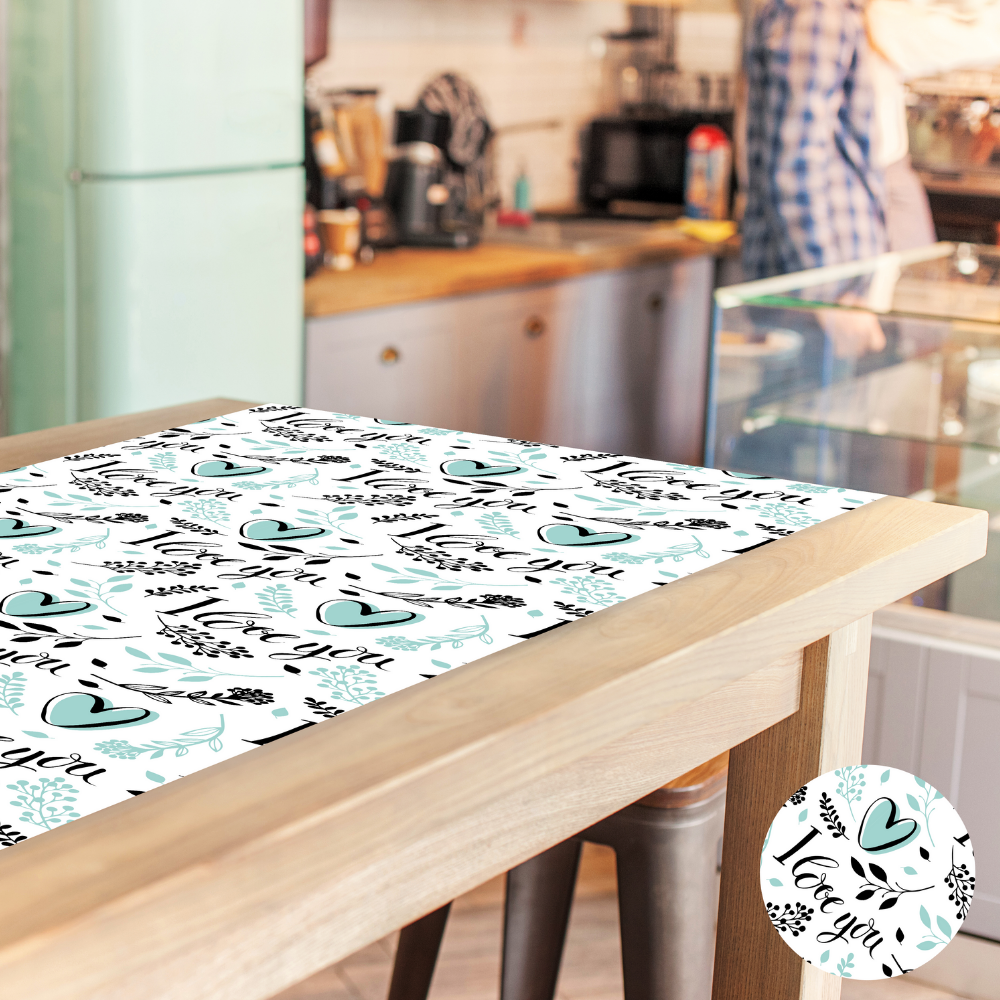 Camino de mesa Love you menta