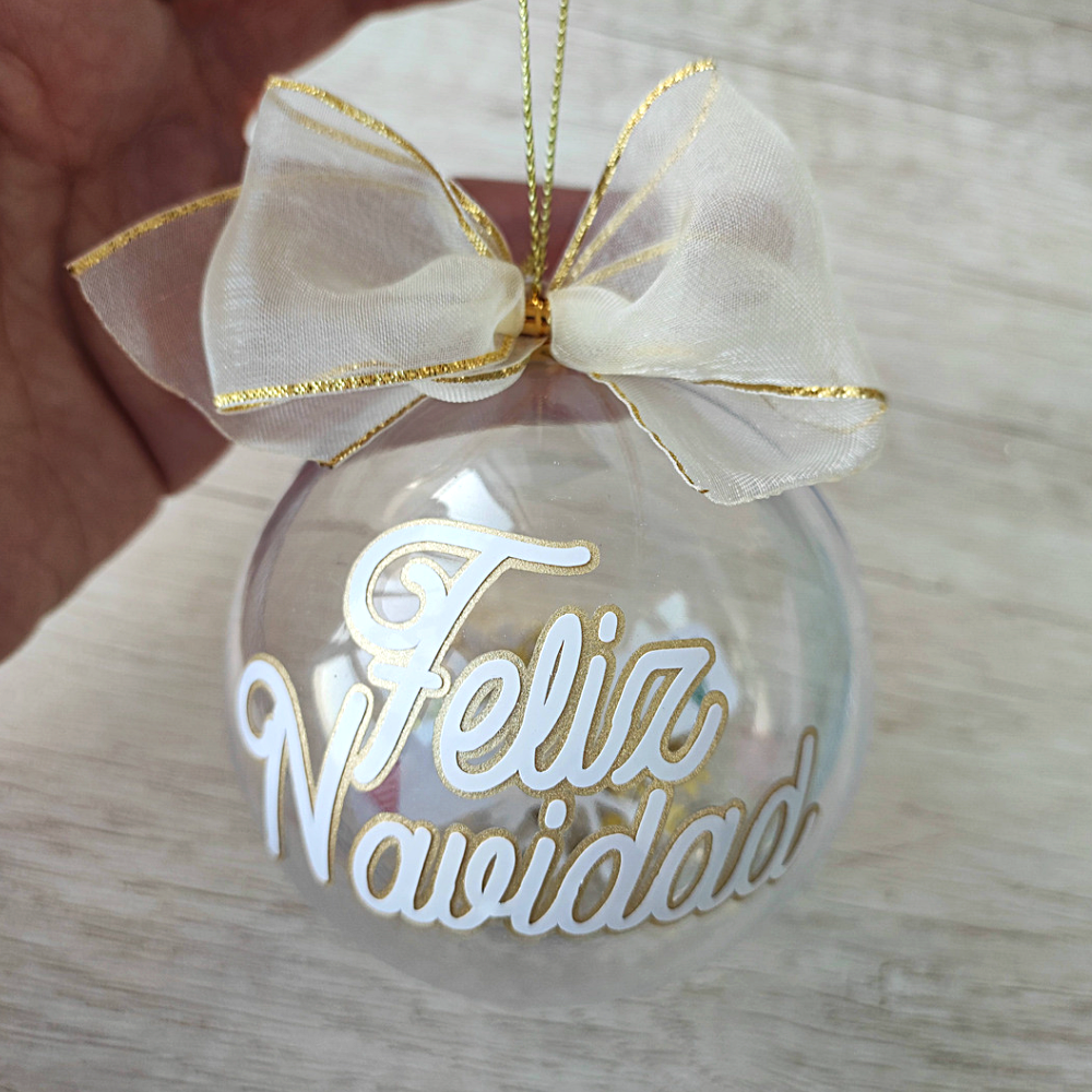 5 Esferas Feliz Navidad con deseo