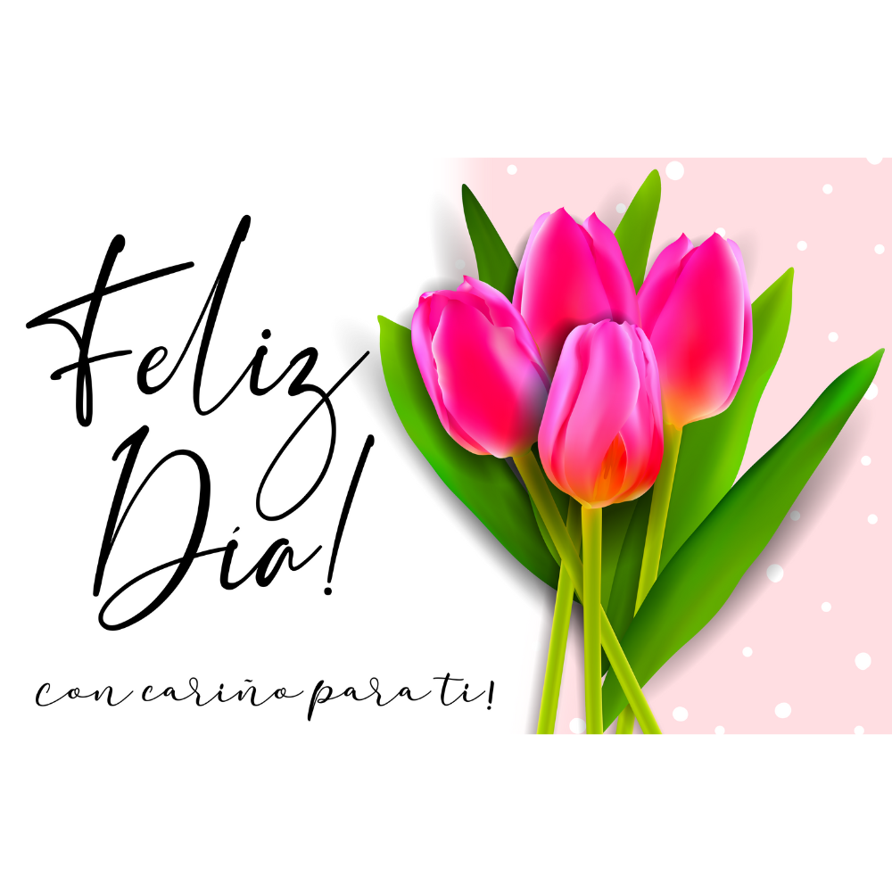 Individual Feliz Día tulipanes