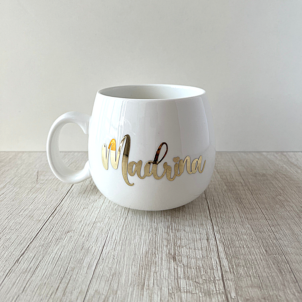 Taza Madrina personalizada con Nombre de porcelana de 400ml