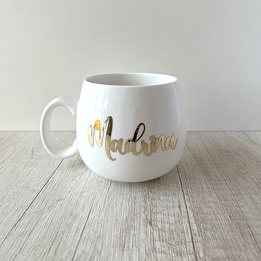 Set de 2 tazas Padrino y Madrina personalizadas con Nombres de porcelana de 400ml