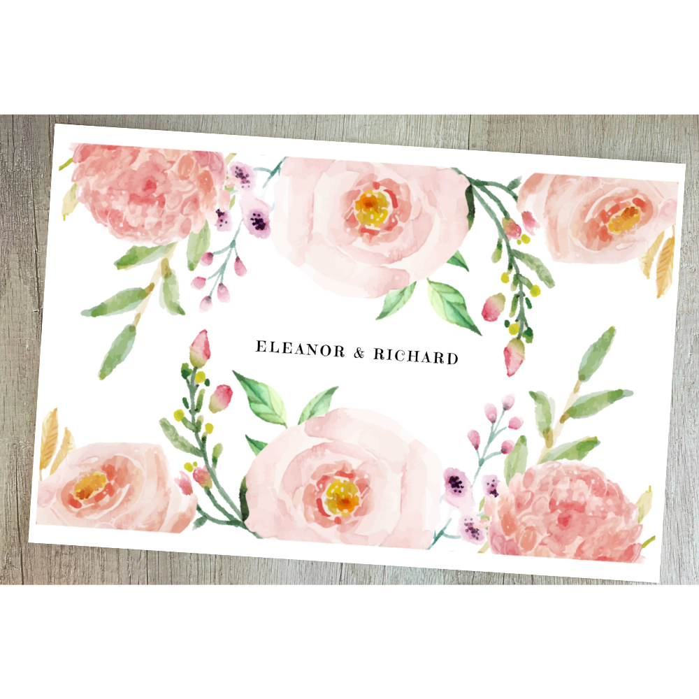 24 Individuales para Personalizar Rose