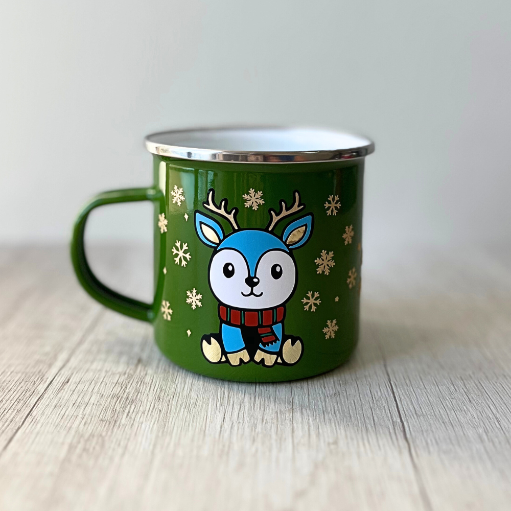 Taza enlozada Reno celeste de 350ml