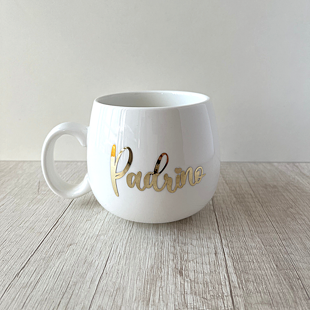 Taza Padrino personalizada con Nombre de porcelana de 400ml