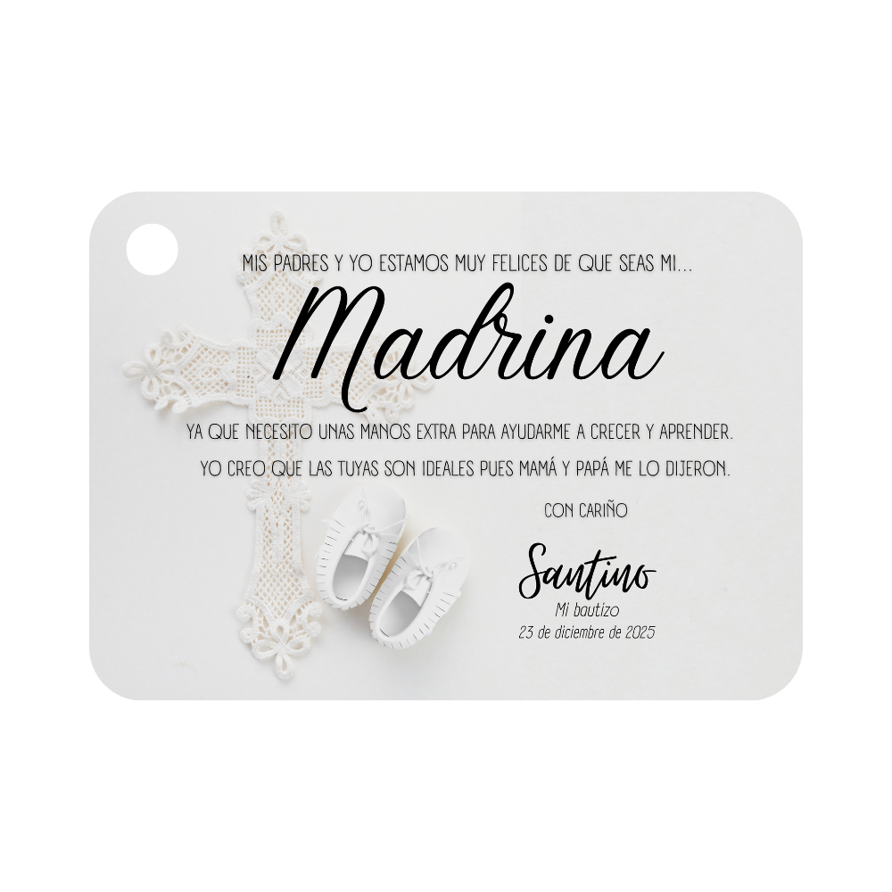 Taza Madrina personalizada con Nombre de porcelana de 400ml