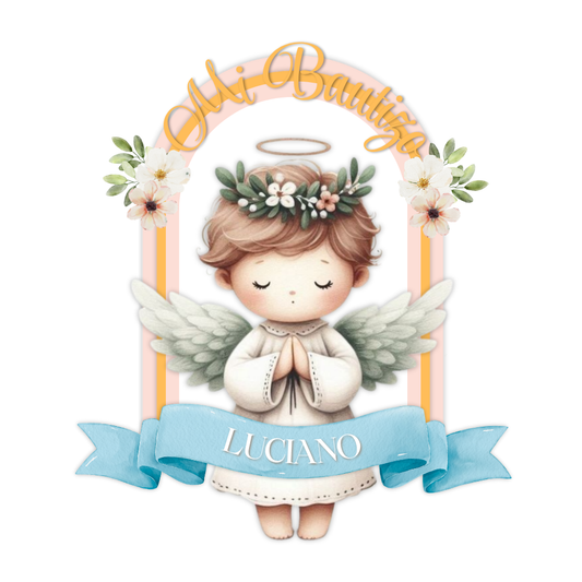 Topper Angel Bautizo Niño