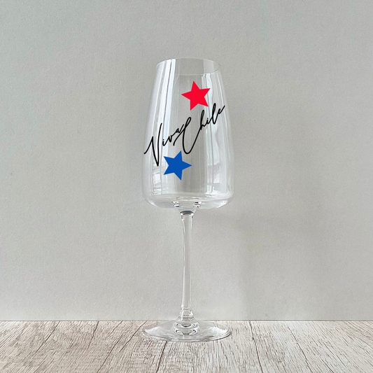 Copa de vino Viva Chile personalizable de 420ml.