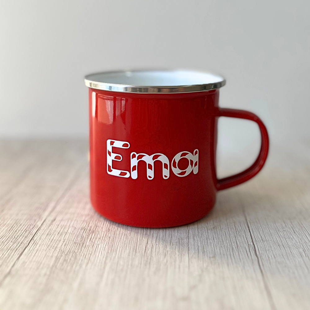 Taza enlozada Reno rosa de 350ml