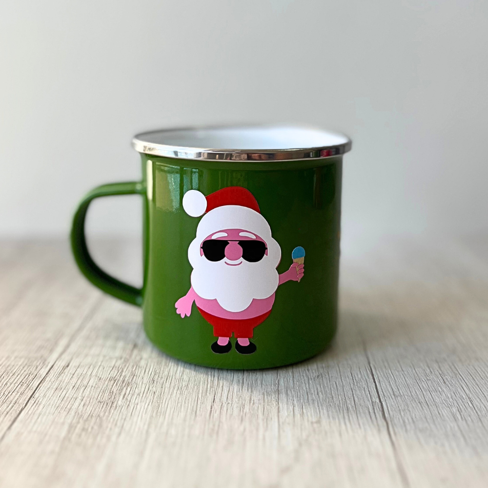 Taza enlozada Viejito Pascuero de 350ml