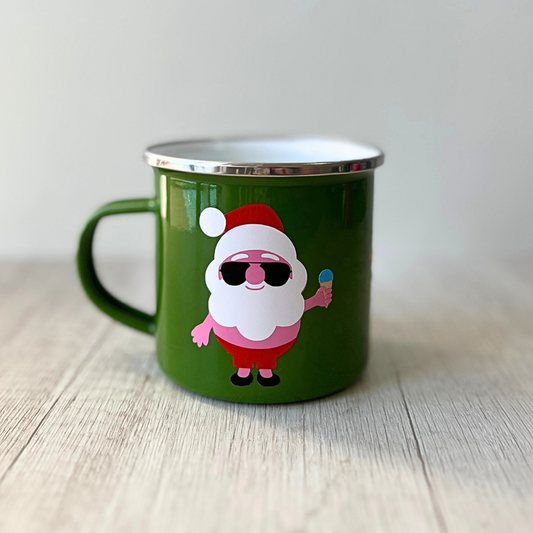Taza enlozada Viejito Pascuero de 350ml