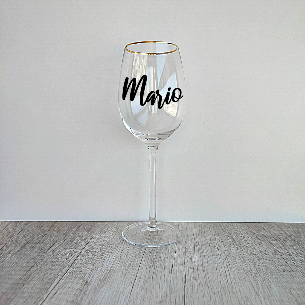 6 Copas de Vino borde dorado Personalizadas de 450ml