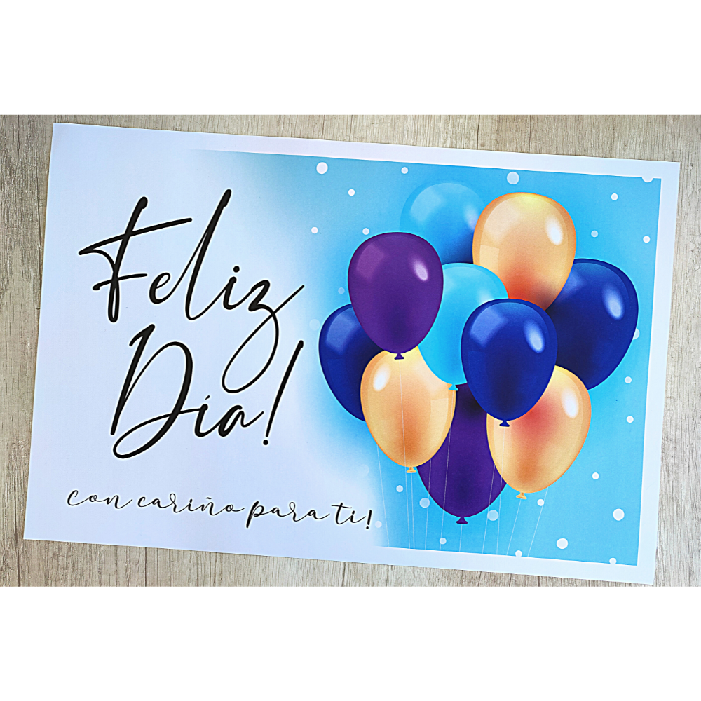 12 Individuales Feliz Día con globos